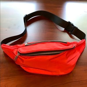 ASOS Red Fanny Pack Two Pouch Buckle